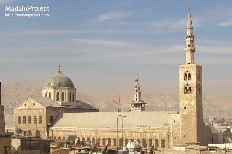Minaret of Jesus (right), Umayyad Mosque in Damascus